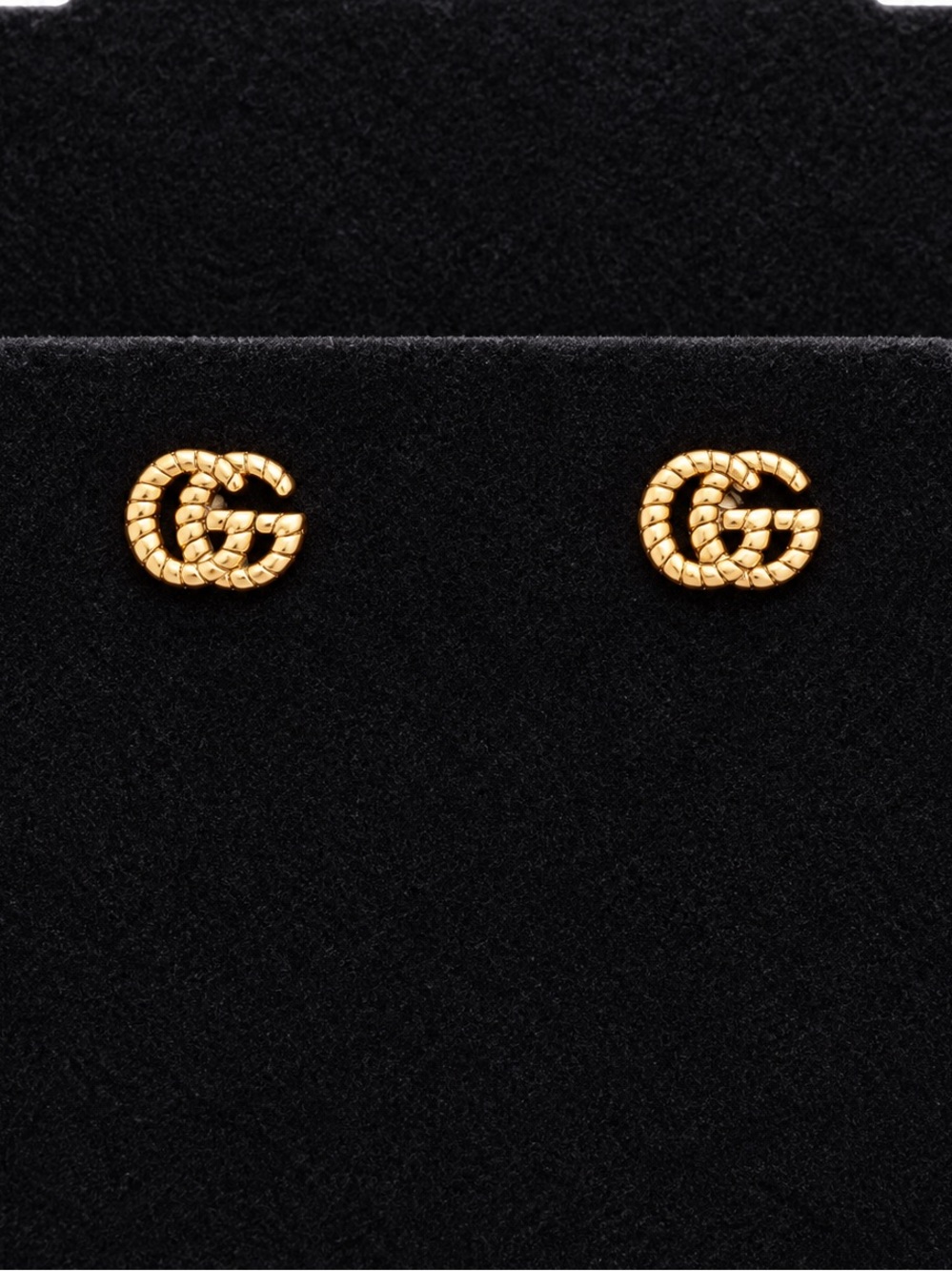 Gucci Gold Double G Rope Motif Stud Earrings
